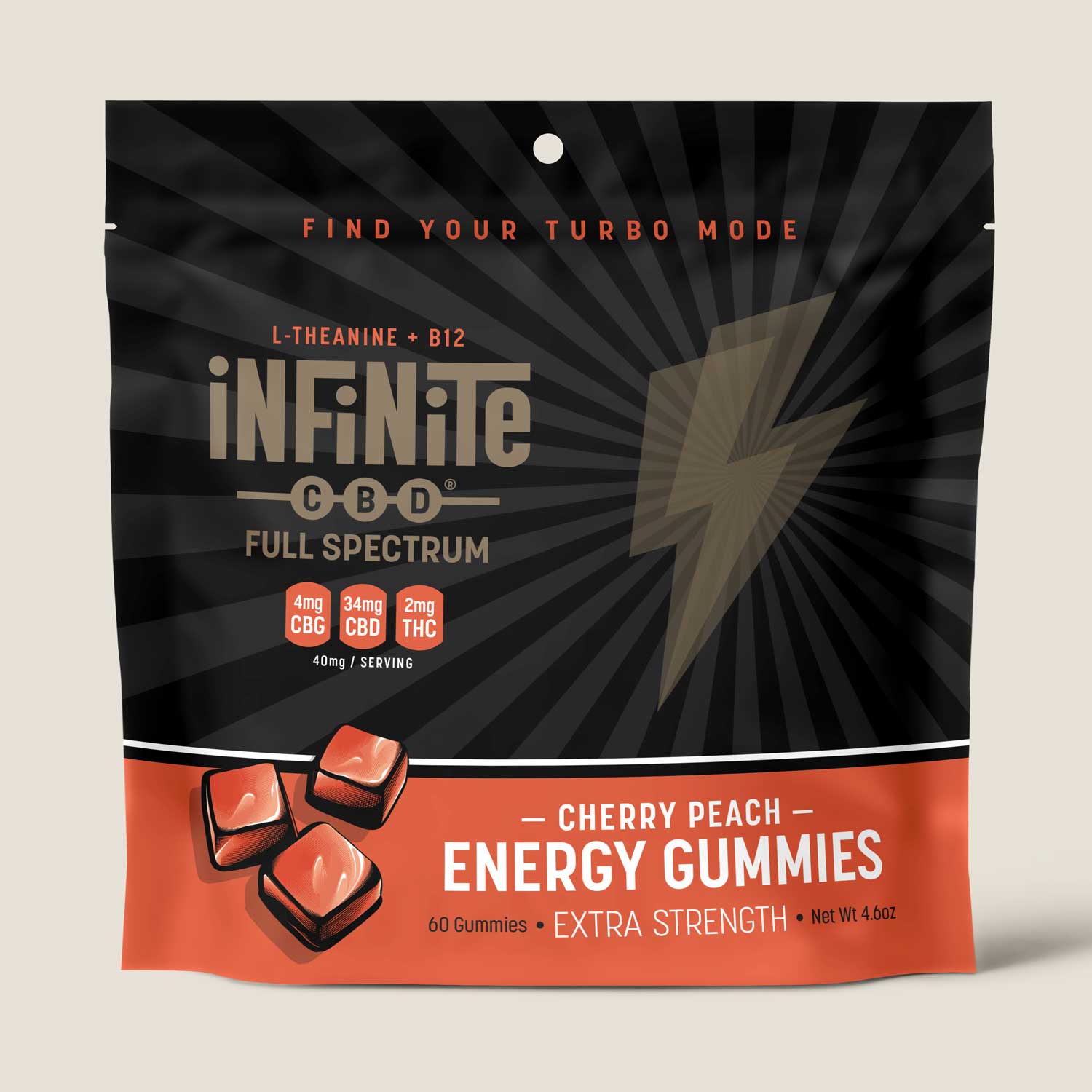 Gummies<br>Formulation: Energy<br>CBD: Full Spectrum (Contains THC)<br>Strength: Extra (40mg/serving)