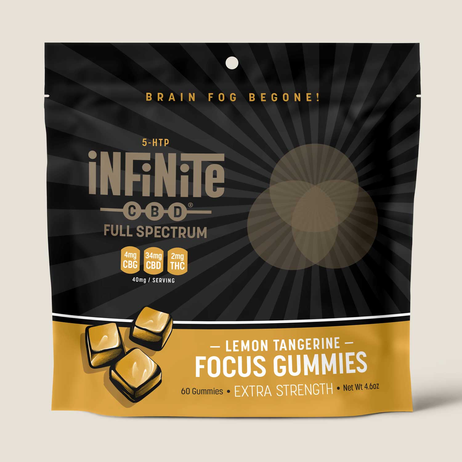 Gummies<br>Formulation: Focus<br>CBD: Full Spectrum (Contains THC)<br>Strength: Extra (40mg/serving)