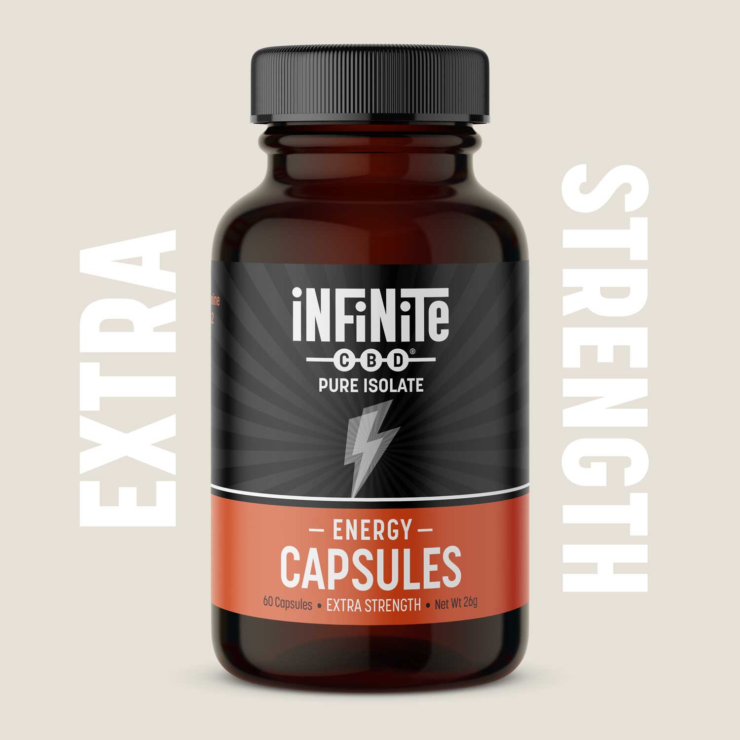 Capsules<br>Formulation: Energy<br>CBD: Pure Isolate (Zero THC)<br>Strength: Extra (40mg/serving)